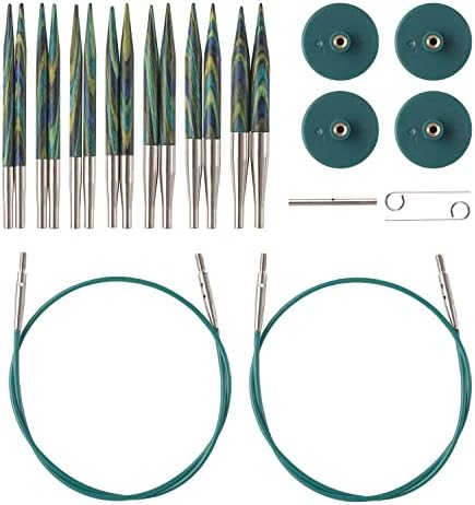 Knit Picks Caspian Wood Short Interchangeable Knitting Needles Set US