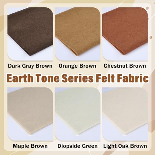 XSEINO 6 Rolls 12"x35" 1.4mm Thick Soft Felt Fabric Sheet 6 Assorted