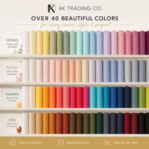 AK TRADING CO. 60" Wide Premium Cotton Blend Broadcloth Fabric by The