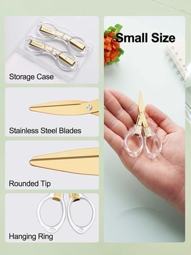 SCAIKTIG 3.8” Folding Travel Scissors Set (2 Pcs), Safety Small Mini