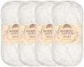 JubileeYarn Bamboo Cotton Sport Yarn - Cotton White - 4 Skeins