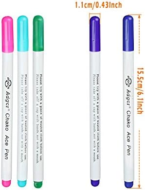 YsesoAi 15-Count 5 Color Disappearing Erasable Ink Fabric Marker Pen