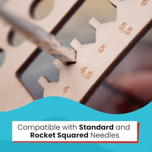 skacel by addi addiCalibro Needle Gauge Set, 2 Wooden Sizing Tools