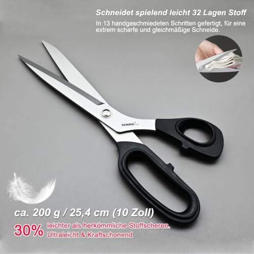 TONMA 10" Fabric Scissors, Made in Japan Professional Sewing Scissors