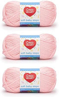 Red Heart Soft Baby Steps Yarn for Crocheting, Baby Pink, 3-Pack
