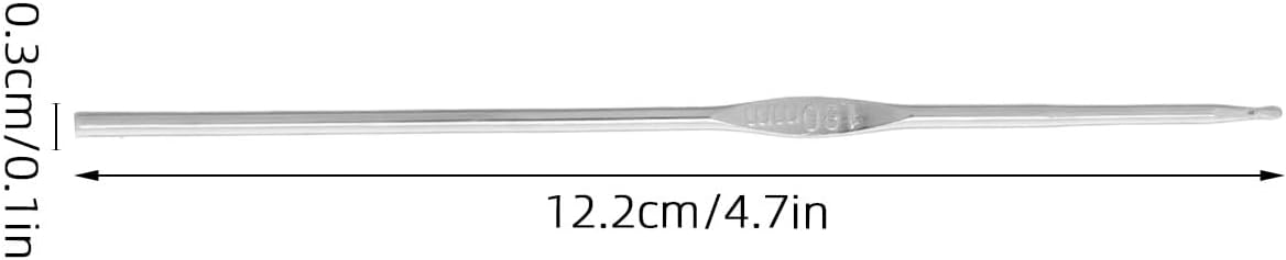 12 Piece Stainless Steel Crochet Hooks Set for Beginners, 0.60-1.90mm