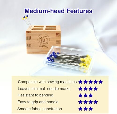 【TUKUMO】 Glass Head Pins Long 1.89 inch 50 PCS - Sewing & Quilting