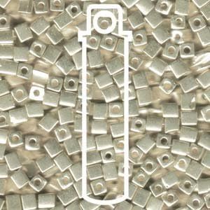 Metallic Miyuki 4mm Square Bead Bundle: Metallic Gold, Silver and