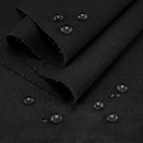 Black Poly Cotton Water Resistant Canvas Fabric, 5 Yards, 59 Inch Wide