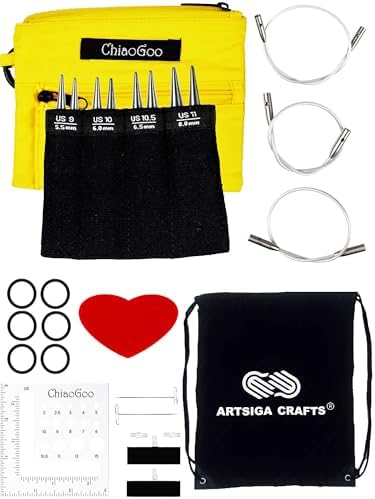 ChiaoGoo Twist Shorties Yellow 3 Inch 7230-L Interchangeable Set