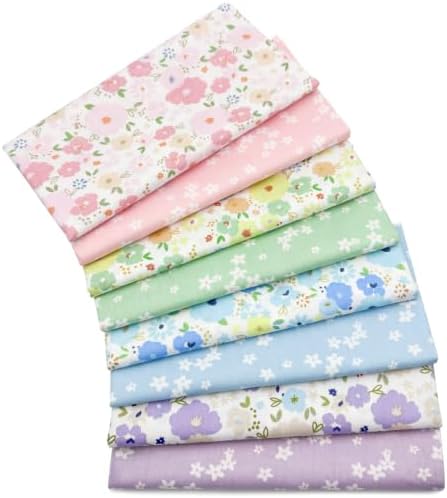 Aubliss 8pcs 100% Cotton Fat Quarter Fabric Bundles