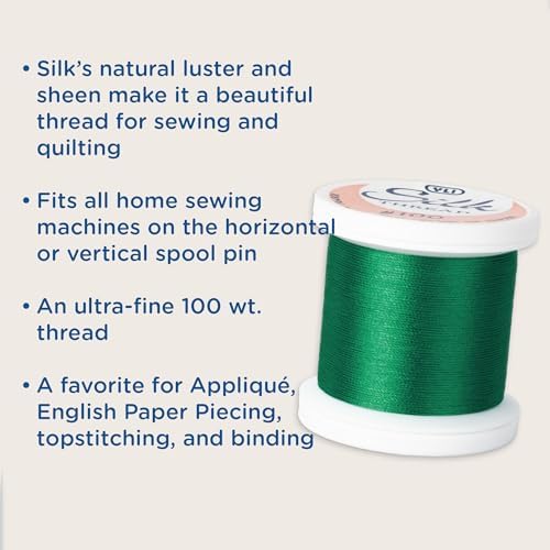 YLI Threads Silk Thread – 100 wt Fine Japanese Silk for Appliqué, EPP