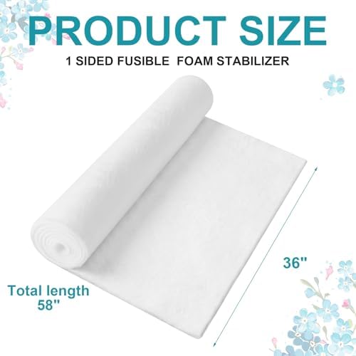 Pangda 2 Pcs 36 x 58 Inch Single Sided Fusible Foam Stabilizer 1 Sided
