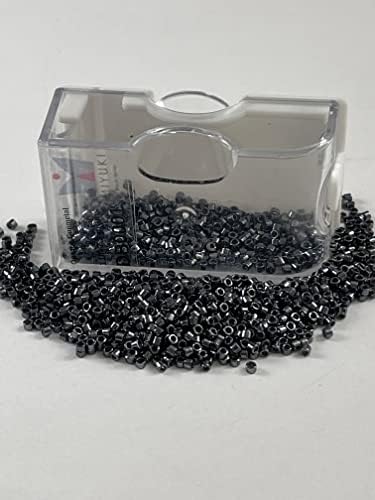 Miyuki Delica 11/0 Cylinder Seed Beads - Gunmetal - DB0001 5 Grams
