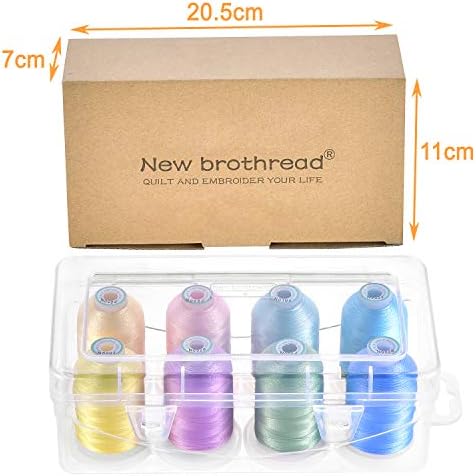 New brothread 8-Spool Embroidery Thread Set, Pastel Color