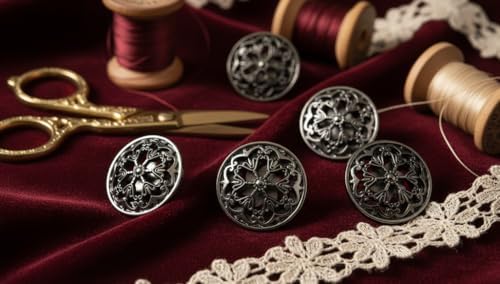 10PCS Clothes Button - Fashion Hollow Flower Metal Shank Round Shaped