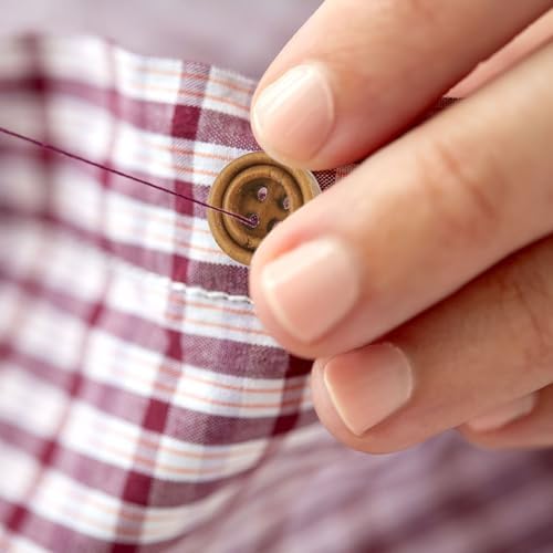 HARFINGTON 10pcs 44L DIY Sewing Buttons 1-1/8"(28mm) Wooden Round Flat