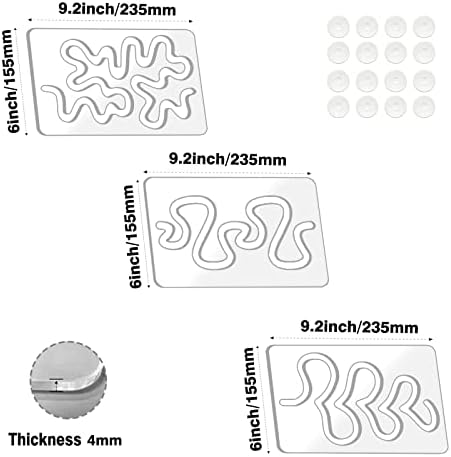 Kapyoo 3Pcs Free Motion Quilting Rulers and Templates Set Quilting
