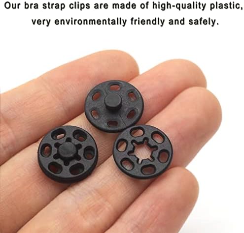 Betoplin 60 Sets Plastic Snap Fasteners, Black Sew on Snaps Buttons