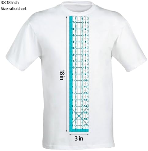 Acrylic Ruler 7 Piece Set, Non Slip Rings 50 Pieces, Quilting Rulers