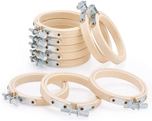 Caydo 10 Pieces 2.5 Inch Mini Embroidery Hoops Circle
