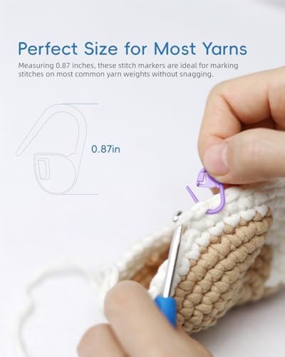 100PCS Crochet Stitch Markers by Flickzo – Locking Stitch Markers with