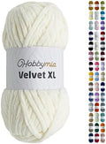 Velvet XL Chenille Yarn, Super Bulky, Eggshell