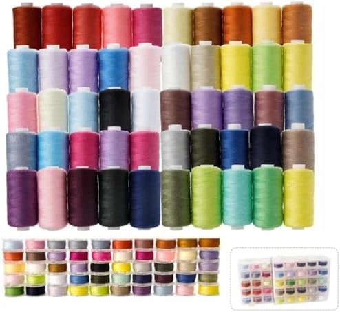 100Pcs Bobbins Sewing Threads Kit 50 Colors 500 Yards Sewing Polyester