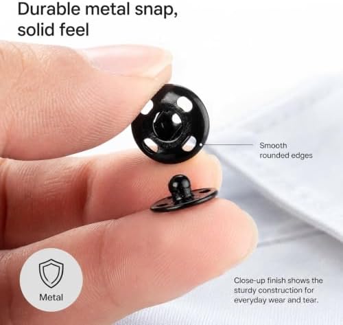 Meikeer 100 Sets 10mm Sew-On Snap Buttons