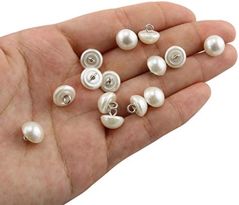 Tegg Half Domed Button 50PCS 10mm Cream-Coloured Half Ball Pearl
