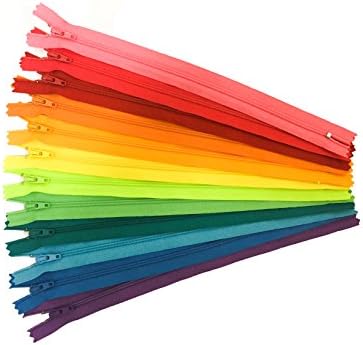 YKK Zippers Assortment of Bright Colors 9 Inch Number 3 Nylon Coil Set