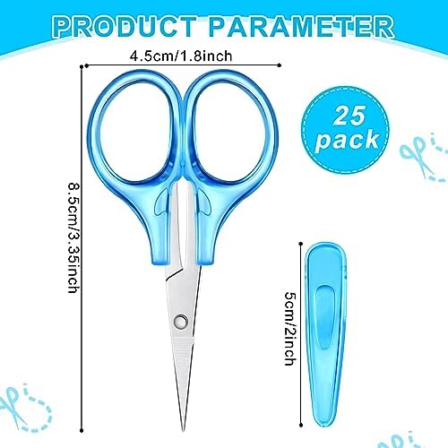 Tatuo 25 Pcs Small Craft Scissors 3.4" Mini Sewing Scissors, Regular