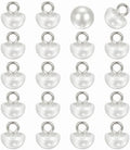 HARFINGTON 20pcs 12L Round Faux Pearl Buttons 7.5mm 2/8" Pearl White