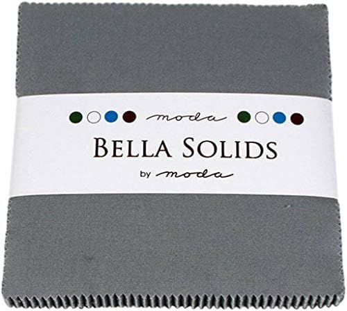 Moda Bella Solids Silver 9900-183 Charm Pack, 42 5-inch Cotton Fabric