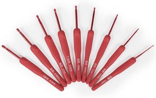 YUYUDEHM Crochet Hook Set, 9 Pieces, 2.0-6.0mm
