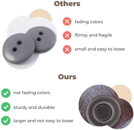 100 Pcs Grey Sewing Buttons 0.75 inch Buttons for Uniform 2 Hole 30L