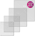 Square Quilting Template Set, 5", 6", 7", 8" with 1/4" Seam Allowance