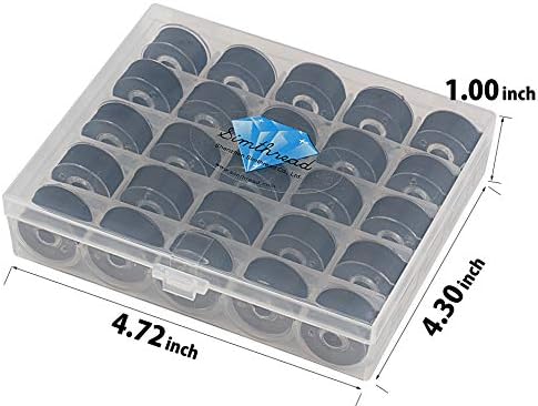 Simthread 25pcs Size A SA156 60WT Prewound Bobbin Thread - Black