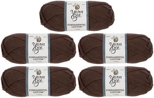 Yarn Bee 4 Medium Yarn - Soft Cotton Skein 164 Yards Set of 5