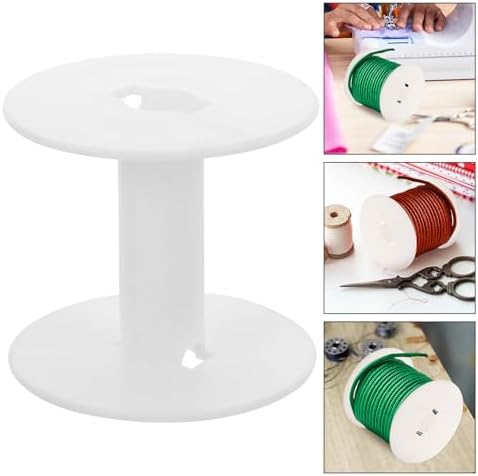 6pcs White Plastic Empty Spools for Sewing Machine Bobbin Case