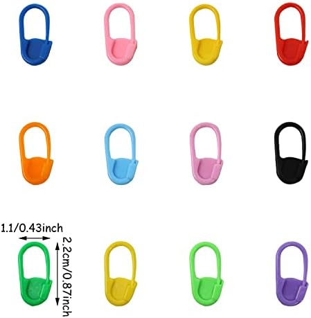 yueton 1000PCS Colorful Plastic Safety Pins, Knitting Markers Crochet