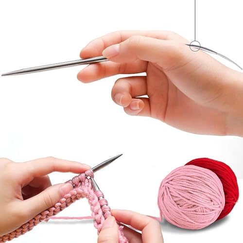 Stainless Steel Circular Knitting Needles Size 8 (5mm) 24inch Length