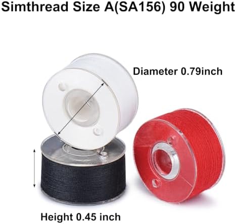 Simthread 28pcs Prewound Bobbin Thread Size A SA156 90WT - Assorted