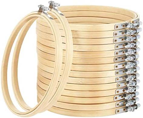 Faylapa 16 Pieces 7 Inch Embroidery Hoops Set Bulk