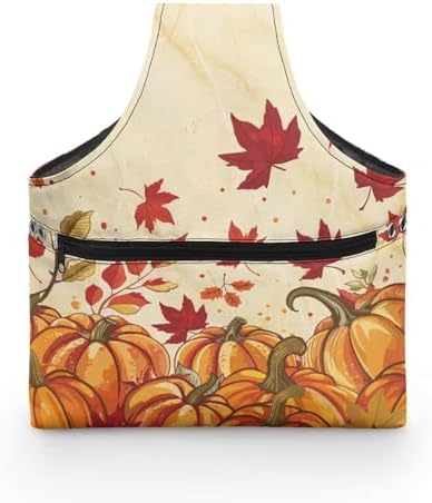 KUIFORTI Maple Leaf Yarn Bag Crochet Tote Bag Pumpkin Yarn Storage