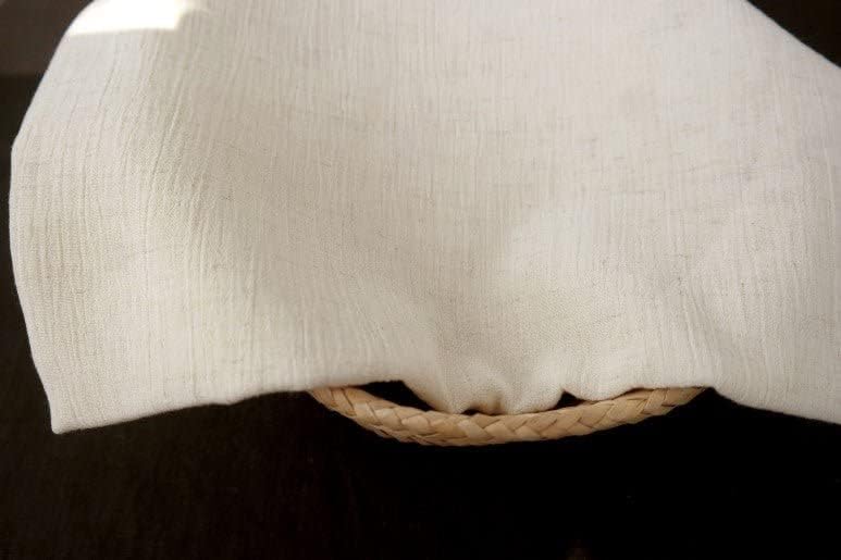 Ivory Linen Rayon Wrinkled Fabric | Quality Textured Material for