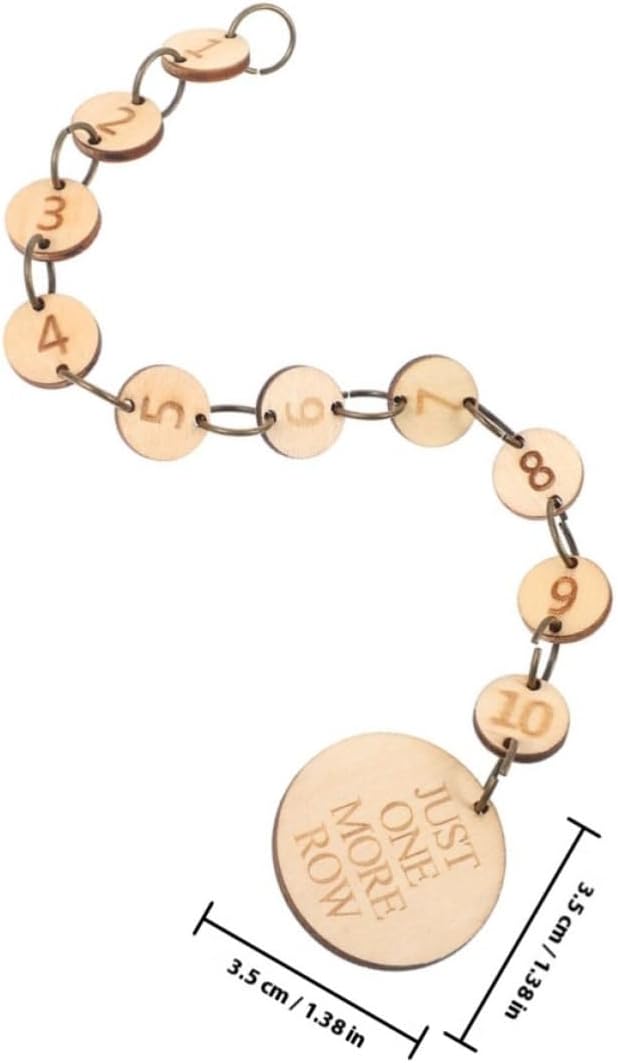 VILLCASE 2pcs Wooden Knitting Marker Chains Numbered Stitch Markers