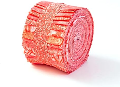 20 Strips - Coral Jelly Roll 2.5 inch pre-Cut 100% Cotton Fabric