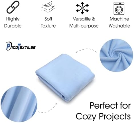 Pico Textiles 1 Yard Bolt Baby Blue Solid Fleece Fabric
