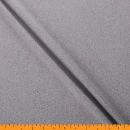 Mook Fabrics Solid Blaze Fleece [90in. Wide], Grey Cut by The Yard